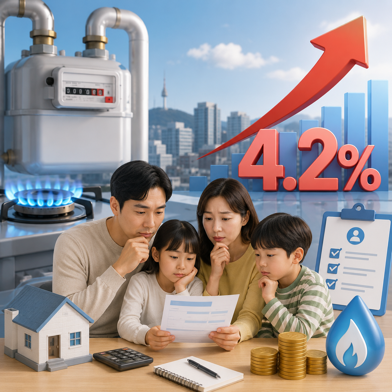 7월 도시가스 요금 4.2% 인상, 4인 가구 월 얼마 더 내나 정리