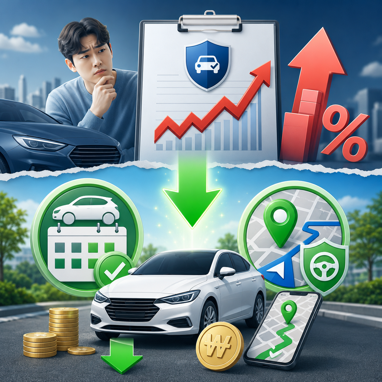 자동차보험 5년만에 1.4% 인상, 5부제·네이버지도 특약으로 되돌려받는 법